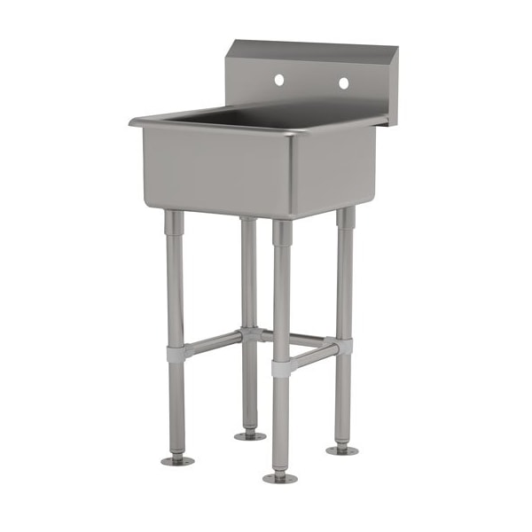 10 Deep NSF 16 Ga. 304 SS Floor Mt Sink - Faucet Omitted